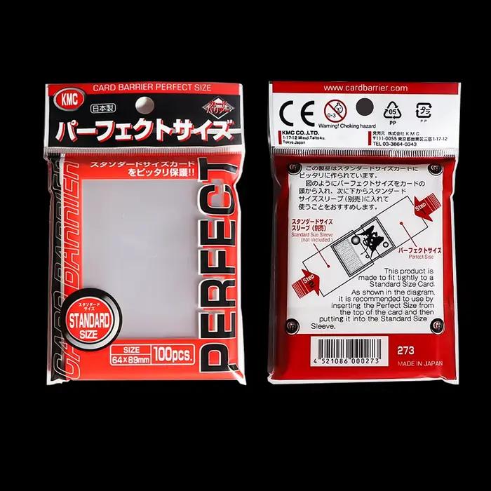 64x89mm manchon de carte barrière jeu de société KMC clair Pokemon taille parfaite manchons de cartes cartes à collectionner ajustement Standard Transparent extérieur