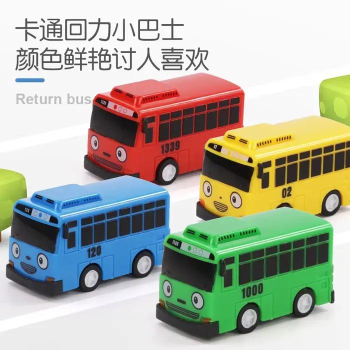 Jouet d'anime coréen : Le petit garage de bus, puzzle à assembler, circuit de transport, station-service, parking avec 2 modèles de bus Tayo