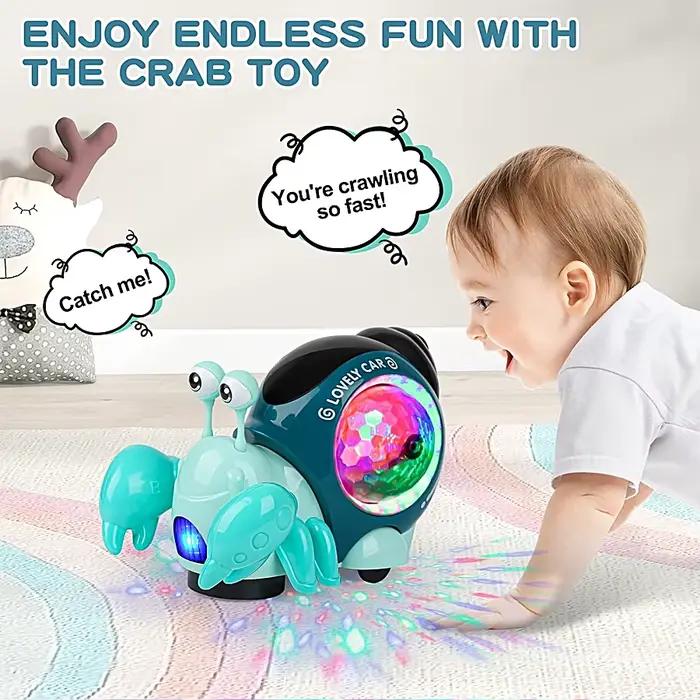 Jouet d'escargot lumineux, jouet d'escargot électrique pour bébé, nouveaux jouets d'escargot rampants, jouets musicaux rampants, jouet sensoriel interactif mobile 2025