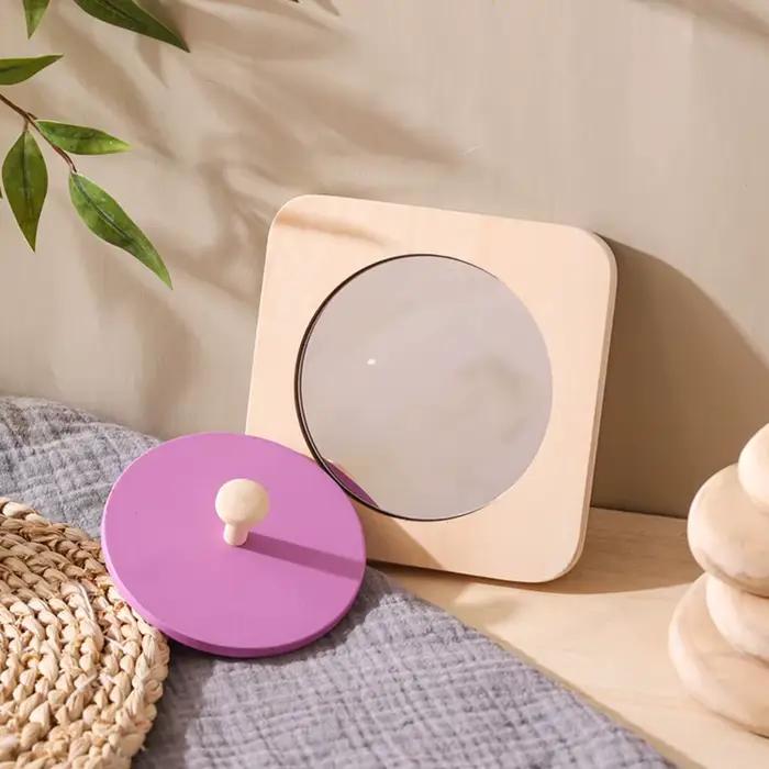 Kit de jeu Montessori Mirror Peekaboo Knob Puzzle Medium Spinning Drum Ball Toys