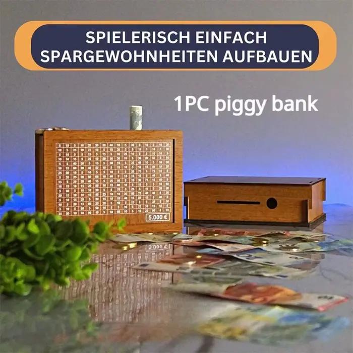 Tirelire en bois réutilisable pour enfants