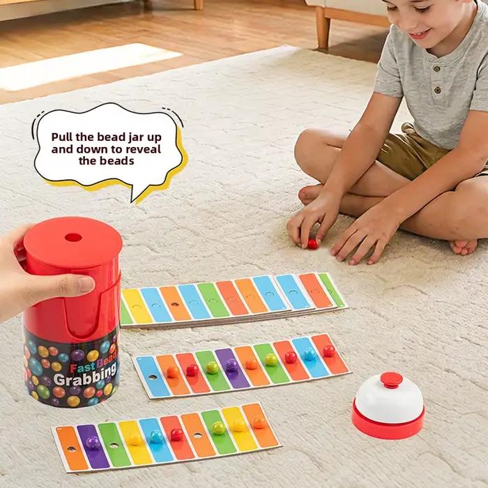 Jeu de société Bingo de correspondance des couleurs, jeu éducatif rapide pour enfants, entraînement à la préhension des perles, jeu de stratégie familial pour enfants et adultes