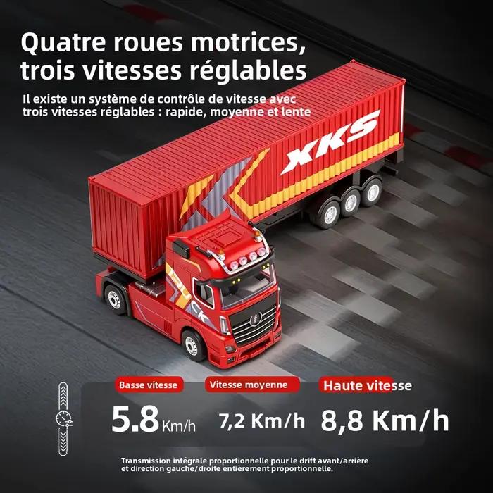 WLtoys 6408 1/64 Camion Tracteur RC en Alliage avec Lumières