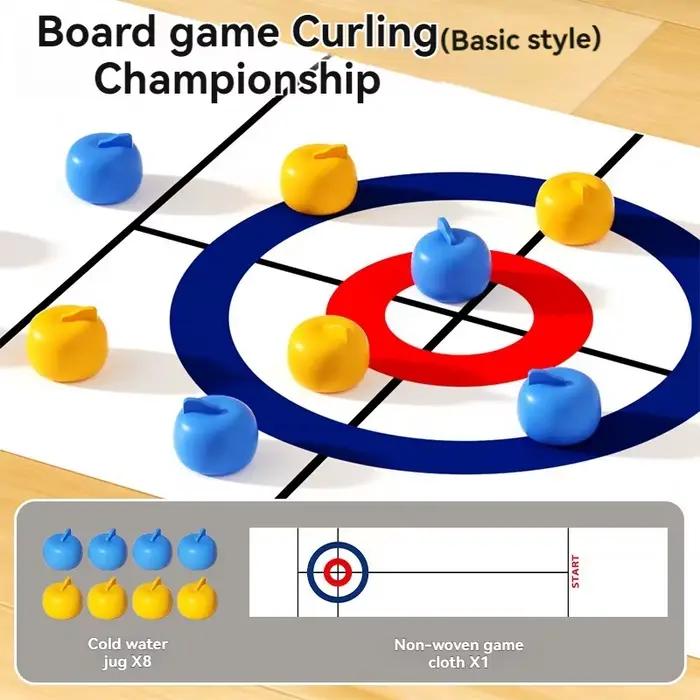 Jeu de curling de table pour toute la famille avec 8 à 16 rouleaux et disques de shuffleboard – Jouets pour enfants et