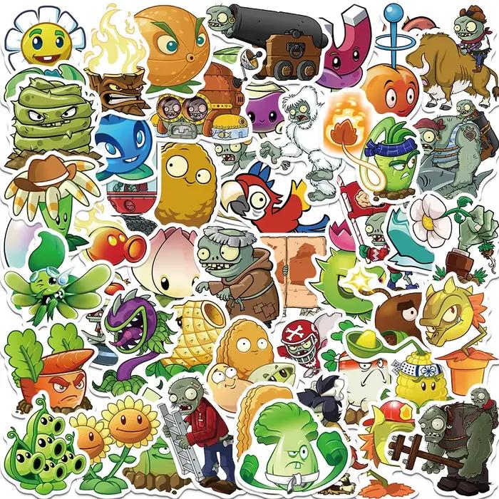 Autocollants pour enfants 50 pièces dessins animés Plants vs. Zombies mignons jeu classique occaions spéciales à offrir