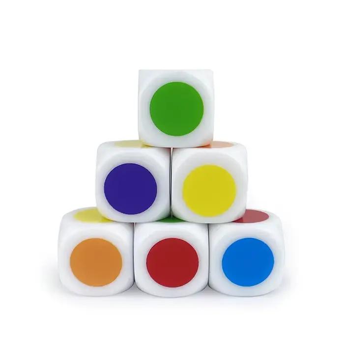 6 pièces/ensemble 6 faces rondes couleur dés drôle jeu de Puzzle 16 Mm