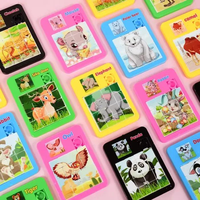 12/24 pièces Puzzle mobile coulissant éducation précoce Animal enfants