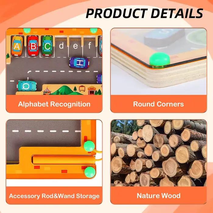 Montessori Alphabet magnétique labyrinthe lettre Puzzle cadeaux pour enfants Parking Puzzles