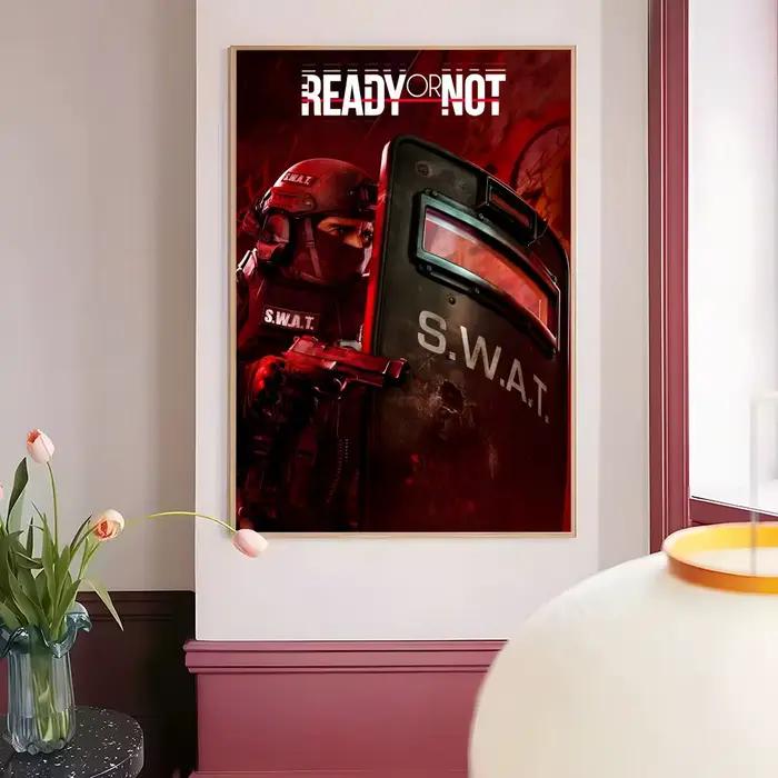 Affiche de jeu vidéo R-Ready Or Not, autocollants muraux tendance et faciles à appliquer, pour la décoration de la maison et les murs des dortoirs