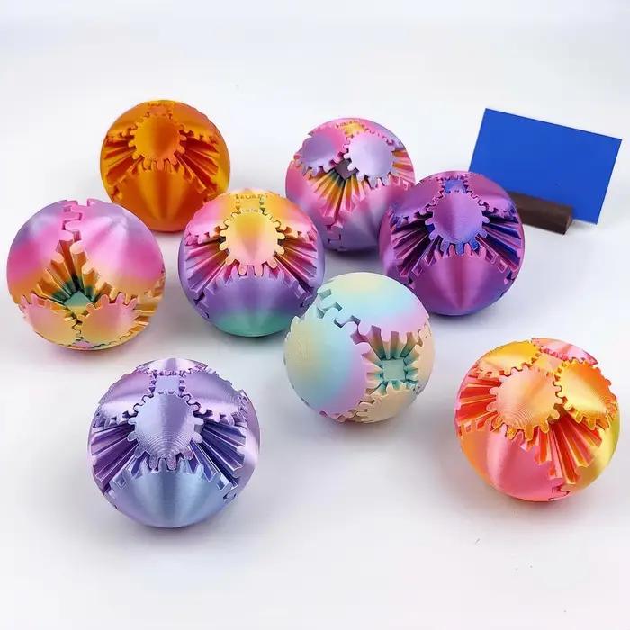 Puzzle 3D imprimé, matériau PLA respectueux de l'environnement, boule rotative de décompression, peut tourner librement, cadeau d'anniversaire