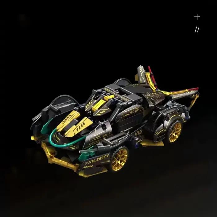 Voiture de course V12 en blocs de construction