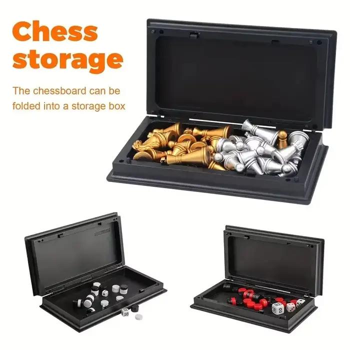 Mini jeu d'échecs jeu de société de voyage magnétique Portable petits jeux