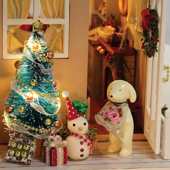 Maison de poupée miniature Zuuton bois assemblage construction unisexe avec meubles pour jouets et décoration chambre occasions spéciales
