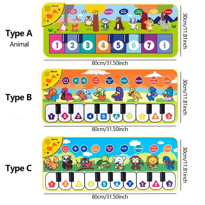 Tapis musical Chriyungel en plastique durable pour enfants de 3 à 6 ans, clavier de sol, tapis de piano, jouet éducatif attrayant pour apprendre la musique et la danse à la maison ou à l'école