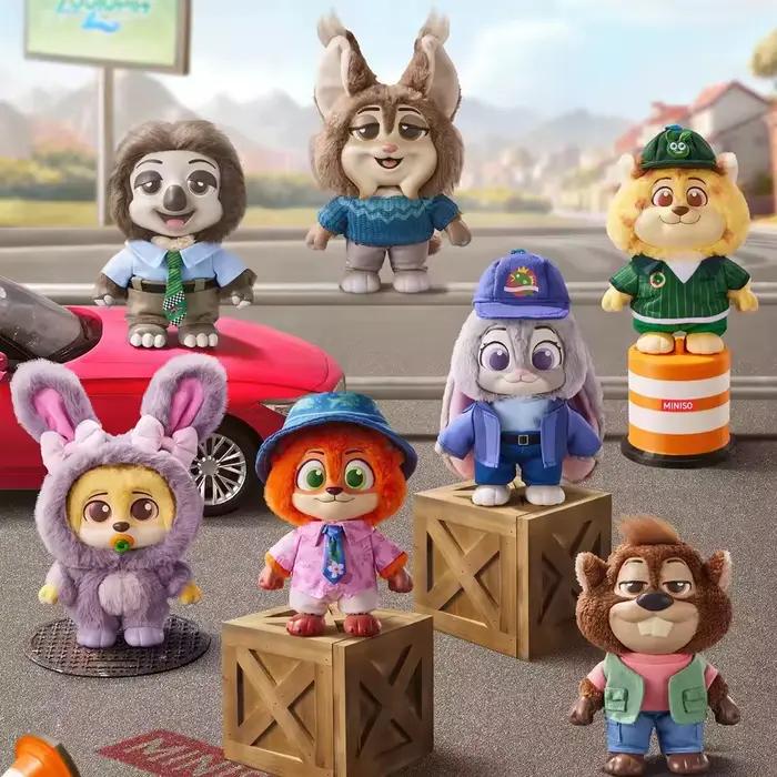 Boîte surprise de figurines en peluche des habitants de Zootopia Disney avec disque vinyle | Figurine de collection
