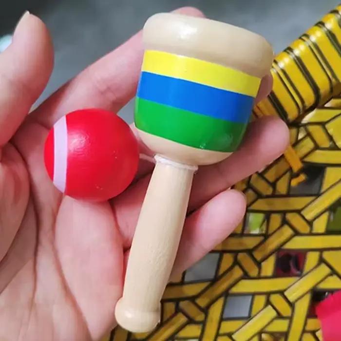 Jeu de lancer et d'attraper en bois avec cible à billes, jouet éducatif pour la coordination œil-main, nouveauté amusante pour adolescents, enfants, garçons et filles