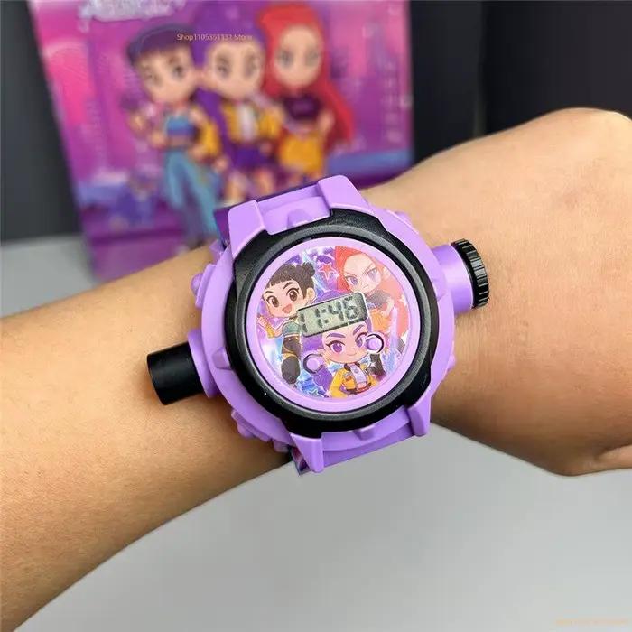 Montre de projection animée avec 24 images de dessins animés pour enfants, montre-bracelet numérique électronique à thème dessin animé, cadeau d'anniversaire pour les fans de dessins animés