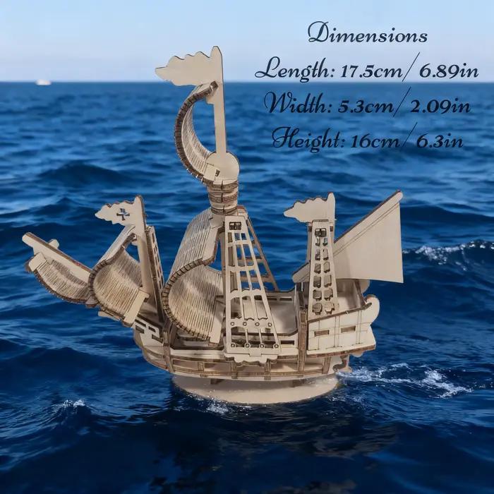 Modèle de puzzle de bateau à voile en bois 3D