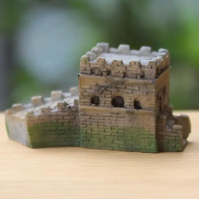 Paysage Miniature de la Grande Muraille de Chine Château Carré de Forteresse Ronde