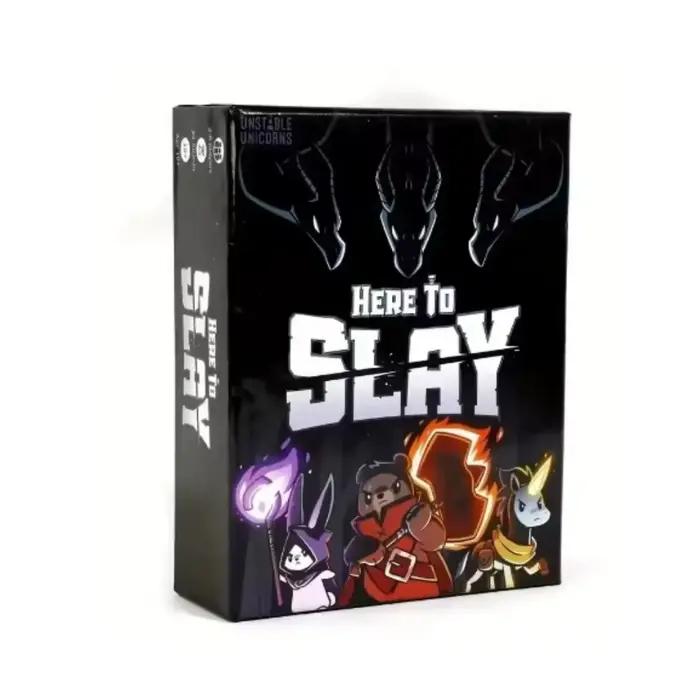 Le plus récent jeu de base TeeTurtle Here to Slay des créateurs des licornes instables Un jeu de cartes stratégiques pour adolescents et adultes noir