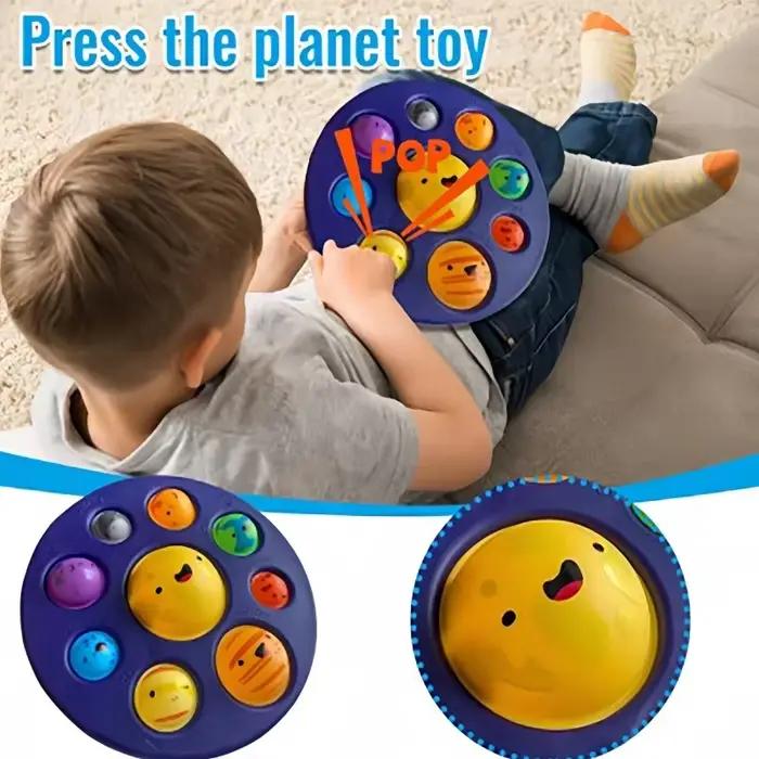 Bébé sensoriel Simple fossette planète pousser bulle Fidget jouet autisme besoins Squishy anti-Stress jouets pour