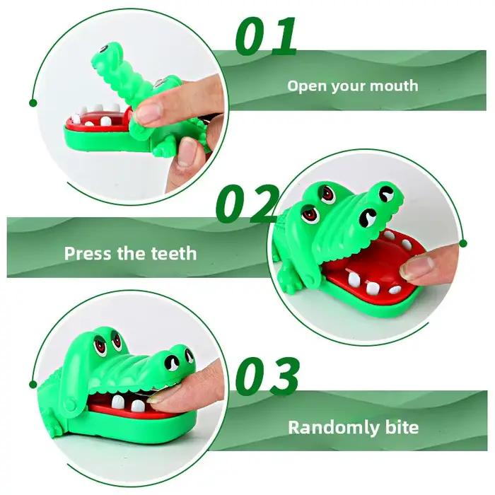 Jouet de dentiste alligator mordant le doigt