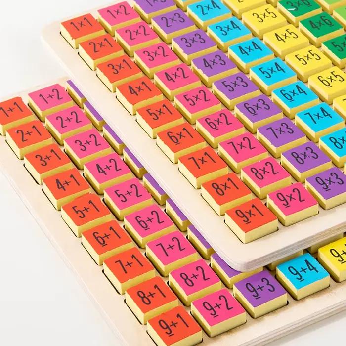 Jeu de société de Table de Multiplication en bois