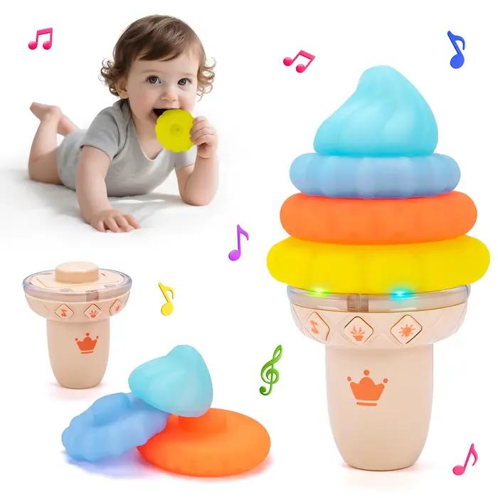 Jouets de puzzle à empiler en forme de crème glacée