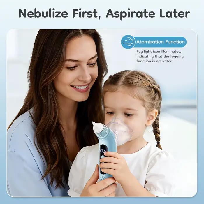 MAMIJOY Aspirateur nasal électrique 2 en 1 pour bébé et fonction nébuliseur