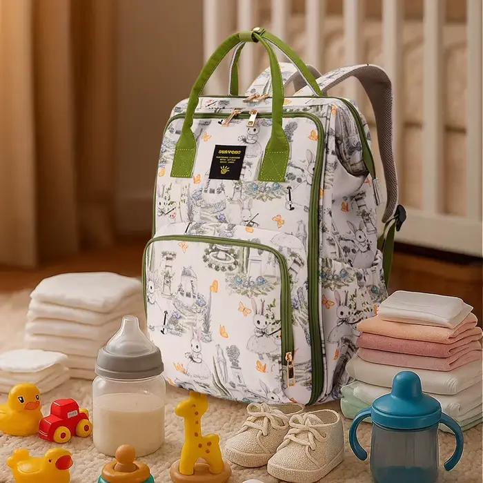 Sac à dos pour couches Sunveno de grande capacité – Sac de maternité élégant avec poches multifonctions