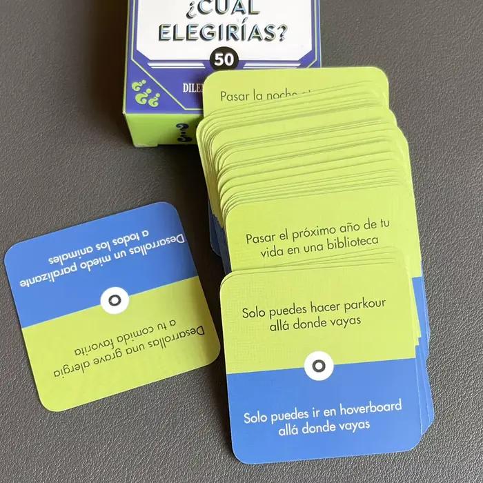 Cartes de jeu espagnoles de taille mini "Nom qui mot!" Jeu de cartes de réunion de famille, 50 pièces, jeu de Camping