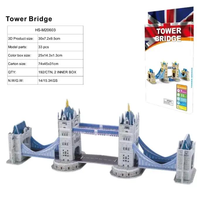Puzzle Architectural 3D en papier pour enfants construction maison blanche tour big ben tour de pise cadeau anniversaire noël éducatif jouer apprendre