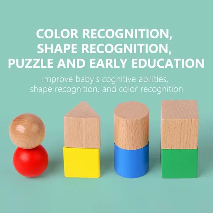 Écrous blocs en bois bébé Montessori jouets motricité Fine jeux sensoriels vis géométriques forme correspondant