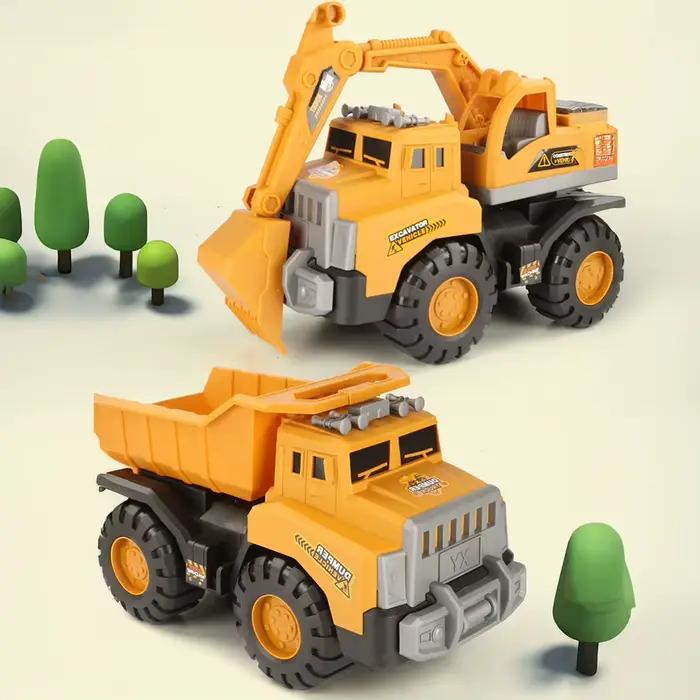 Jouets de construction pour enfants : mini-excavatrice, camion benne, chariot élévateur, véhicules à inertie