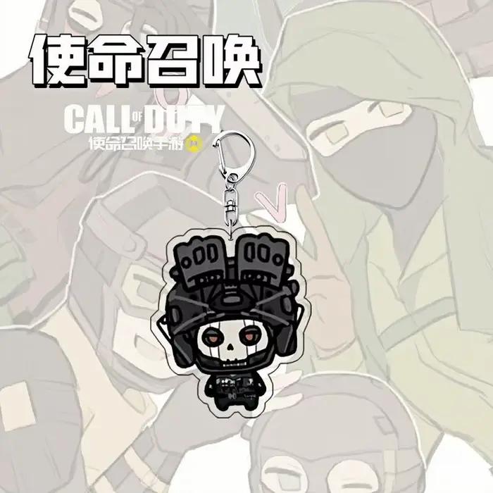 Call of Duty Ghost Soap Keegan jeu périphérique dessin animé version Q acrylique porte-clés livre emballage décoration suspendus ornement