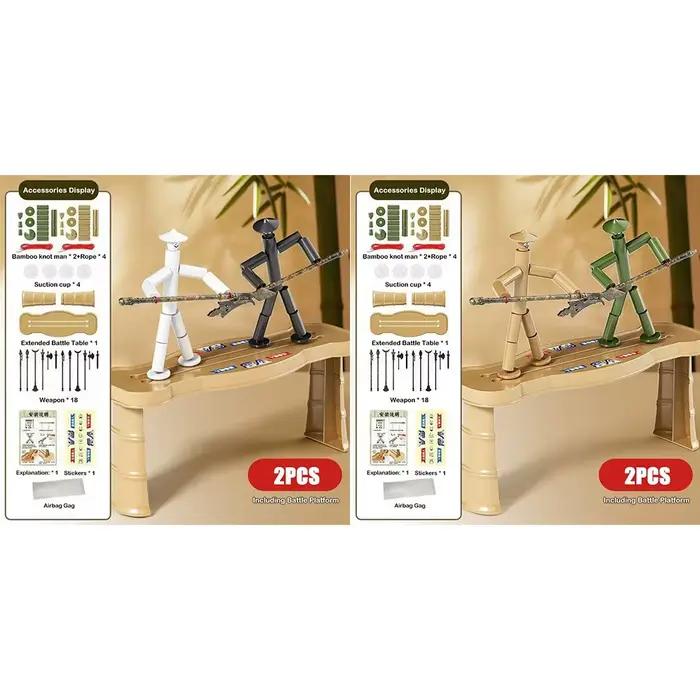 Jouet de combat en bambou pour homme à deux joueurs, jeux parents-unisexes, jeu de société de combat Anti-stress, sac de matériaux faits à la main, jouet de bricolage