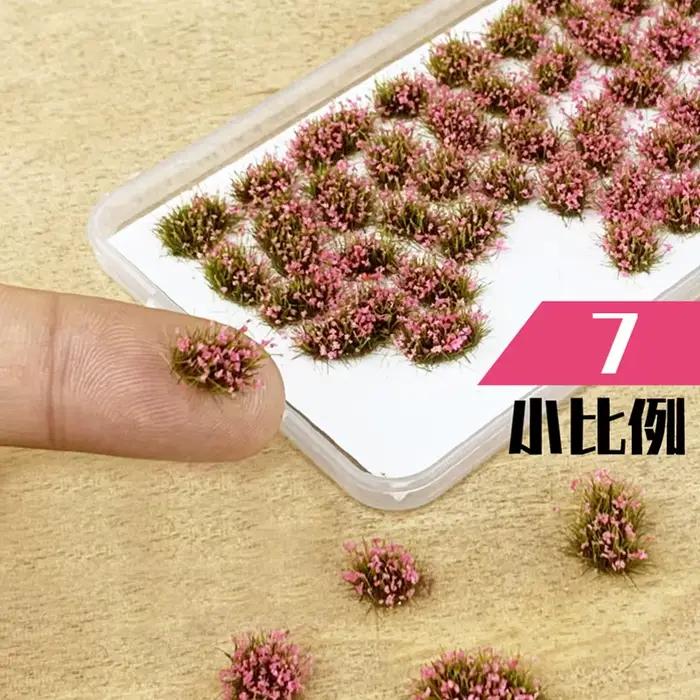53 pièces/boîte Miniature fleur herbe modèle ABS plantes matériaux pour bricolage HO chemin de fer/construction/jardin