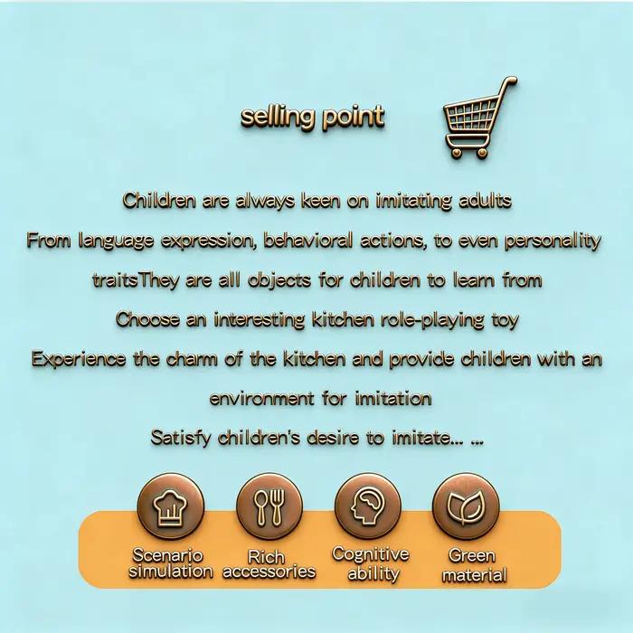 Ensemble d'accessoires de cuisine pour enfants : Aliments de jeu réalistes et jouets
