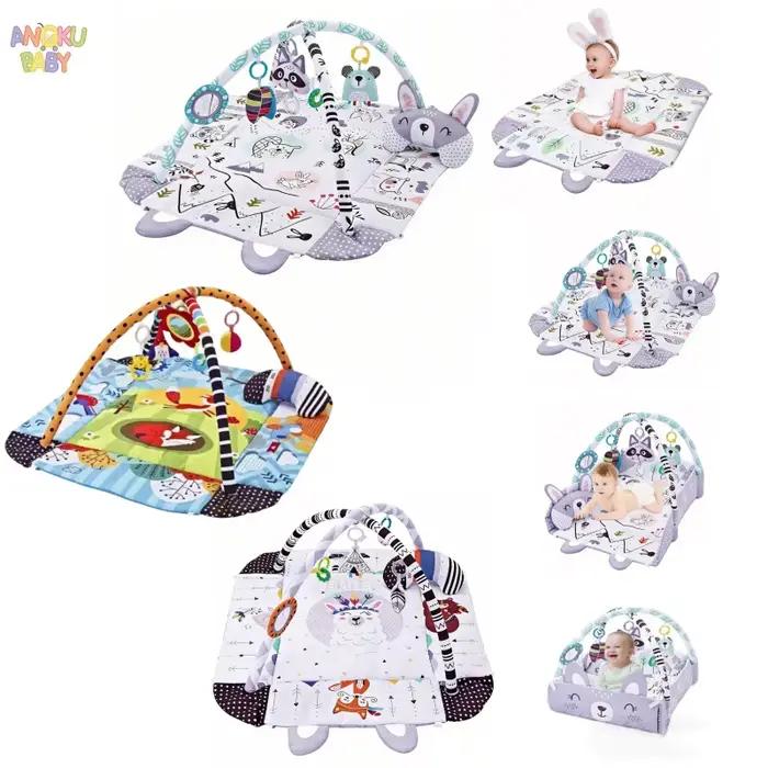 Tapis de jeu pour bébé 4 en 1 avec jouets détachables pour le développement
