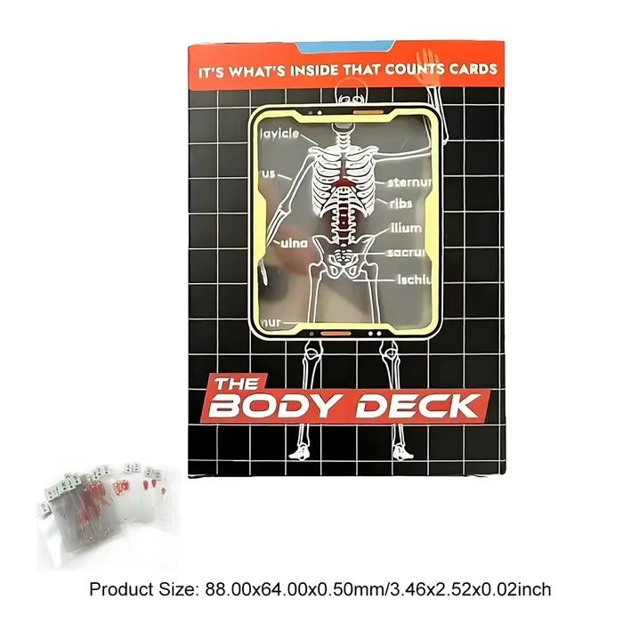 Body Deck 52 feuilles de cartes à jouer intéressantes cartes à jouer d'anatomie humaine examen physique carte médicale enseignant étudiants