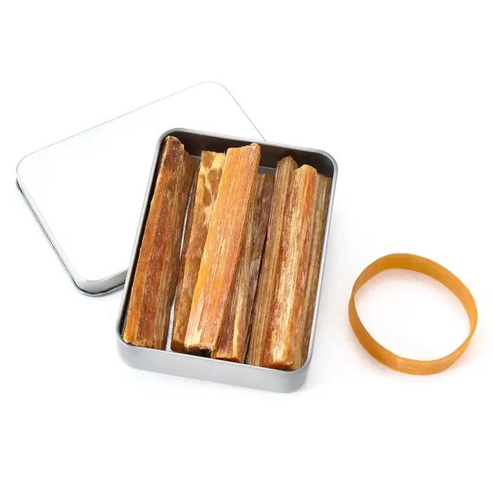 Kit de bâtons de bois de graisse avec boîte découpée à la main pour bricolage artisanat emballage de cadeaux décor Kit de survie