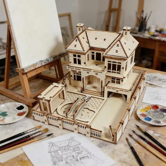 Puzzle 3D en bois de construction de villa de campagne pour adolescents et adultes améliorer leurs compétences de raisonnement spatial et de créativité jouer occassions spéciales