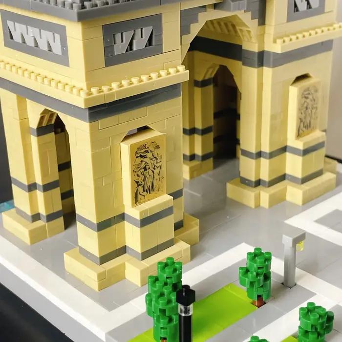 KNEW BUILT Arc Triomphe Micro Mini bloc blocs de construction pour adultes jouets d'architecture Big Ben Louvre tour Eiffel brique de maison blanche