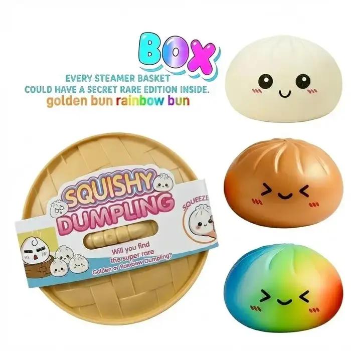 Nouveau Jouet Sensoriel Anti-Stress Squishy en Forme de Dumpling Pailleté avec Boîte