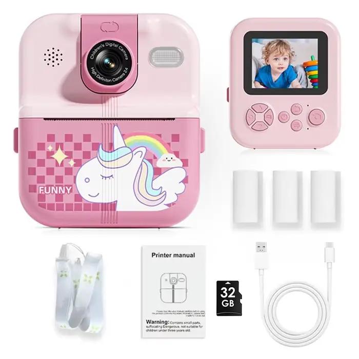 Caméra pour enfants Impression instantanée Connexion Bluetooth Photo 1080P HD