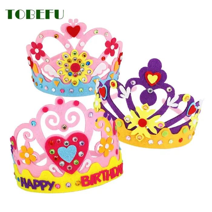 Bricolage artisanat jouet couronne papier créatif paillettes fleurs étoiles modèles jouets pour enfants