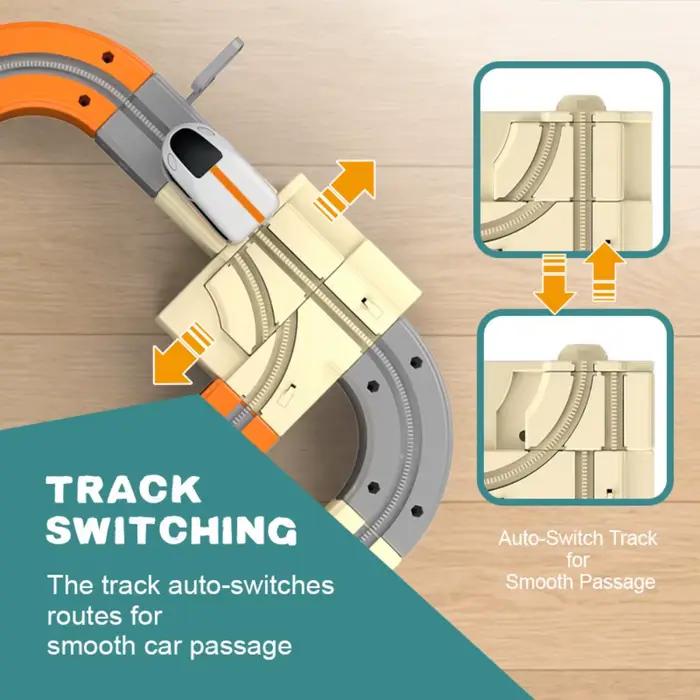 Circuit de train électrique 3D magique à grande vitesse avec élévateur automatique pour jeu d'assemblage intérieur à domicile