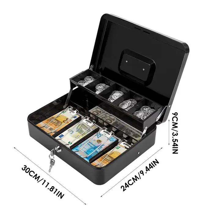 Petit caisse enregistreuse Portable en métal avec serrure à clé, boîte de caisse Portable adaptée au magasin de détail de dépanneur 1 pièce