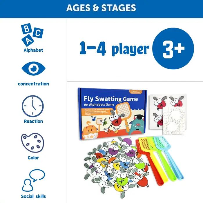 Jouet éducatif d'alphabet et de reconnaissance des couleurs : jeu de société Swat ABC pour les jardins d'enfants et les