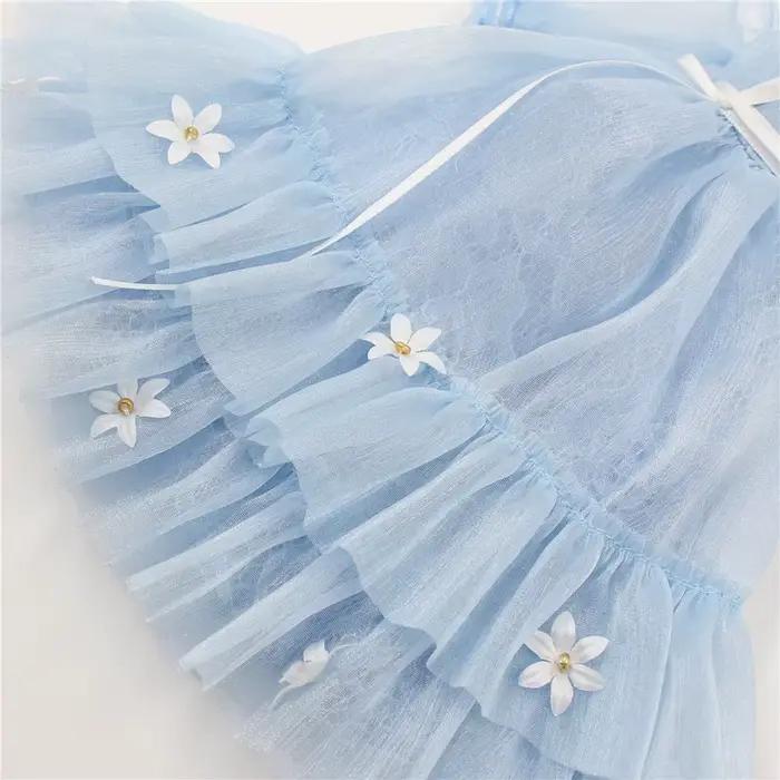 DBS – robe bleue en dentelle pour poupée Blyth